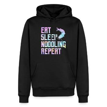 Flathead Fish Eat Sleep Noodling Repeat Catfish - Men’s Premium Organic Hoodie - black - Front - Nico (187cm)