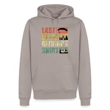 Gleitschirmflieger Last Clean Gliding Shirt - Männer Premium Bio Hoodie - Taupe - Vorne - Nico (187cm)