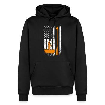 USA Bogenfischen Fischjagd Bogenjäger - Männer Premium Bio Hoodie - Schwarz - Vorne - Nico (187cm)