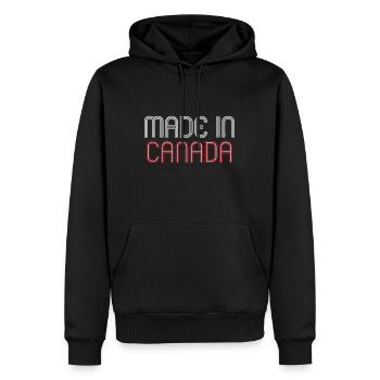 Hergestellt in Kanada Canadian Pride Eh Vancouver - Männer Premium Bio Hoodie - Schwarz - Vorne - Nico (187cm)