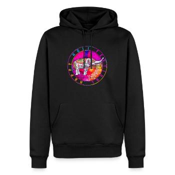 Happy Holi Festival Shirt, Happy Holi Elephant - Men’s Premium Organic Hoodie - black - Front - Nico (187cm)