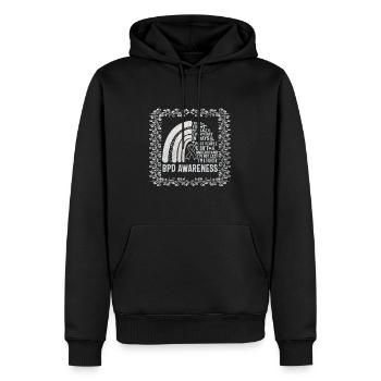 Borderline Personality Disorder Shirt, BDP I - Men’s Premium Organic Hoodie - black - Front - Nico (187cm)