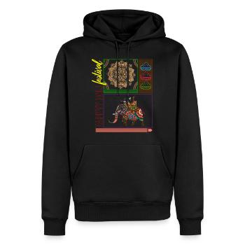 Happy Holi Festival Shirt, Happy Holi Elephant - Men’s Premium Organic Hoodie - black - Front - Nico (187cm)