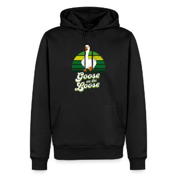 Lustige Gans Vogel Meme - Männer Premium Bio Hoodie - Schwarz - Vorne - Nico (187cm)