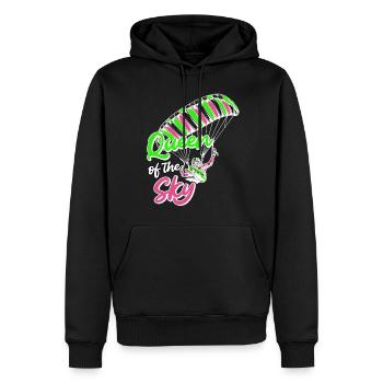 Gleitschirmflieger Frauen Queen of the Sky - Männer Premium Bio Hoodie - Schwarz - Vorne - Nico (187cm)
