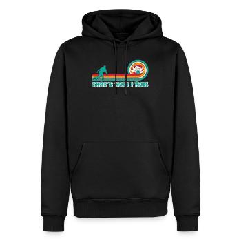 Bowlingspieler How I Roll Bowling Shirt - Männer Premium Bio Hoodie - Schwarz - Vorne - Nico (187cm)