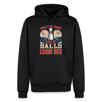 Bowling Est-ce que cette chemise rend mes balles grosses - Sweat à capuche Premium bio Homme - noir - Devant - Nico (187cm)