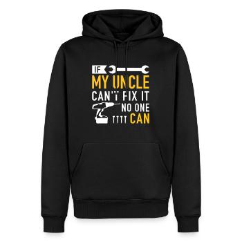 Si mon oncle ne peut pas réparer ist personne ne peut le faire - Sweat à capuche Premium bio Homme - noir - Devant - Nico (187cm)