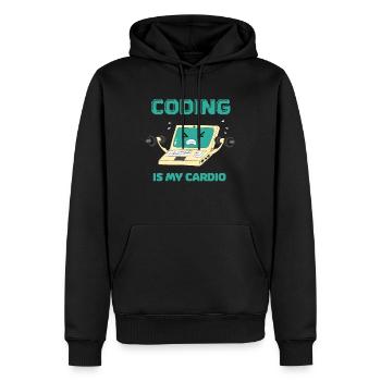 Programmierer Coding Fitness Lustiges Informatiker - Männer Premium Bio Hoodie - Schwarz - Vorne - Nico (187cm)