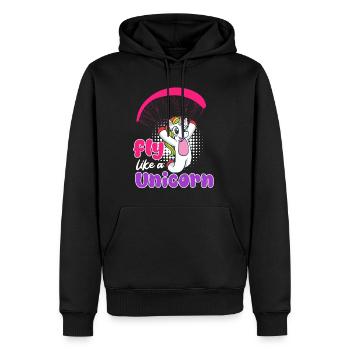 Unicorn Paraglider Volez comme une licorne Femmes - Sweat à capuche Premium bio Homme - noir - Devant - Nico (187cm)