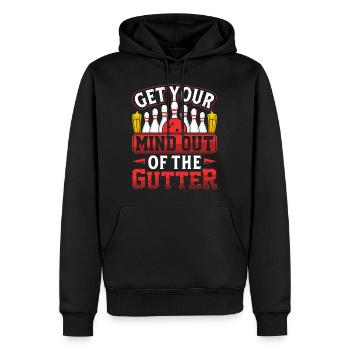 Bowling Players Get your Mind out of the Gutter - Men’s Premium Organic Hoodie - black - Front - Nico (187cm)