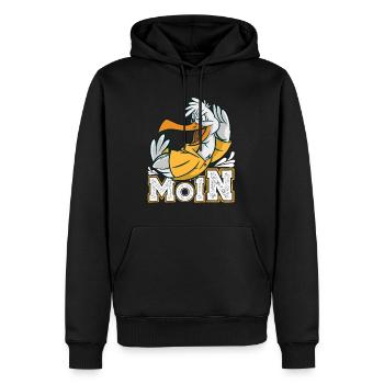 Moin Möwen Shirt Vogelliebhaber Norddeutsch - Männer Premium Bio Hoodie - Schwarz - Vorne - Nico (187cm)