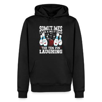 Bowling lustig Sometimes The Ten Pin Laughing - Männer Premium Bio Hoodie - Schwarz - Vorne - Nico (187cm)