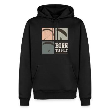 Born to Fly Paraglider Shirt - Sweat à capuche Premium bio Homme - noir - Devant - Nico (187cm)