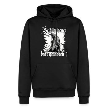 Krampus T-Shirt für eine schaurige Weihnachtszeit - Männer Premium Bio Hoodie - Schwarz - Vorne - Nico (187cm)