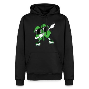 Dabbing Shamrock St Patrick’s Day - Sweat à capuche Premium bio Homme - noir - Devant - Nico (187cm)