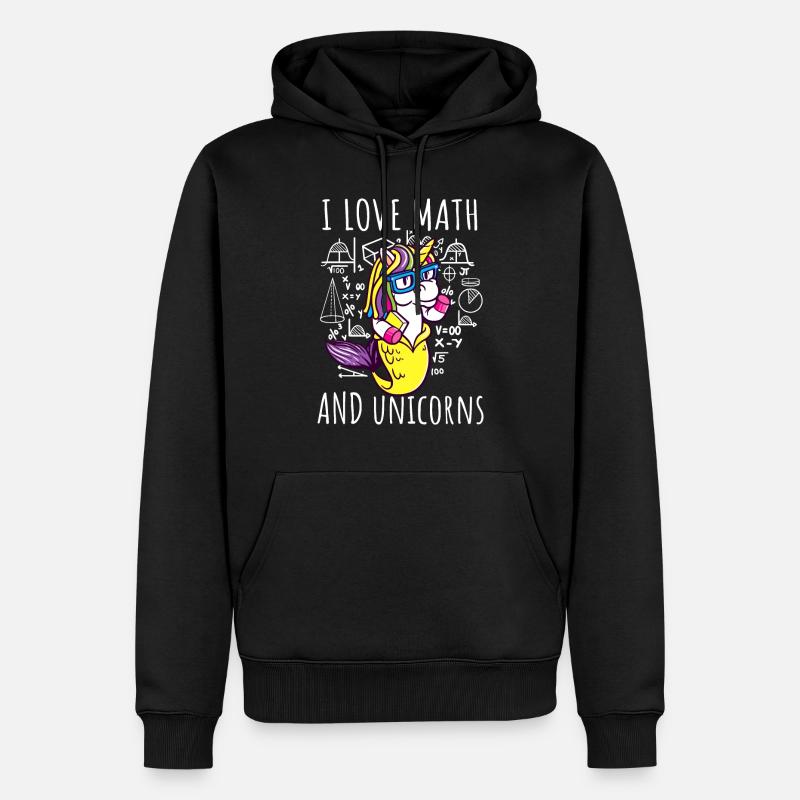 Ich liebe Mathe-Einhörner - Männer Premium Bio Hoodie - Schwarz