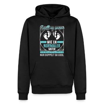 Vater-Shirt, Zwillingsvater wie ein normaler - Men’s Premium Organic Hoodie - black - Front - Nico (187cm)