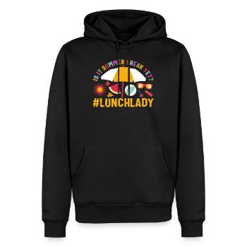 Letzter Schultag Shirt, ist es schon Sommerferien - Männer Premium Bio Hoodie - Schwarz - Vorne - Nico (187cm)