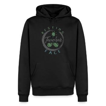 Hemd des letzten Schultages, ruhendes Lehrergesicht - Männer Premium Bio Hoodie - Schwarz - Vorne - Nico (187cm)