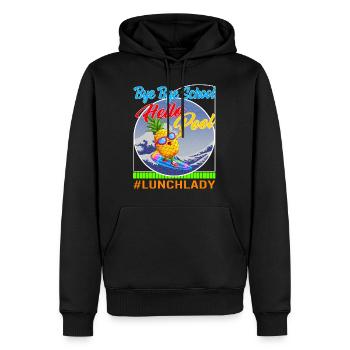 Last Day of School Shirt, Bye Bye School Hello - Men’s Premium Organic Hoodie - black - Front - Nico (187cm)