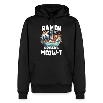 Japanese ramen bowl artwork for anime fans - Men’s Premium Organic Hoodie - black - Front - Nico (187cm)