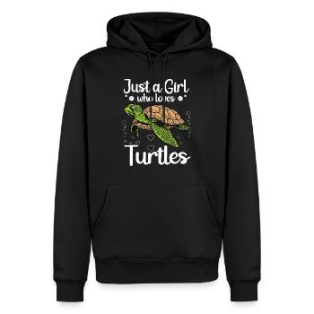 Drôle de tortue de mer pour femmes filles amoureux des tortues - Sweat à capuche Premium bio Homme - noir - Devant - Nico (187cm)