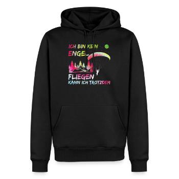 Paragliding Frauen Bin kein Engel Fliegen kann Ich - Männer Premium Bio Hoodie - Schwarz - Vorne - Nico (187cm)