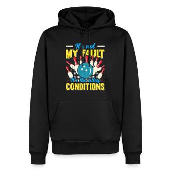 Bowlingspieler lustig It´s not my Fault Bowling - Männer Premium Bio Hoodie - Schwarz - Vorne - Nico (187cm)
