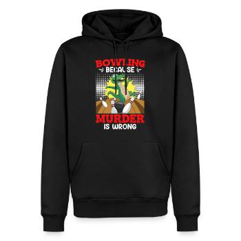 Bowling parce que le meurtre est faux Bowlingspieler - Sweat à capuche Premium bio Homme - noir - Devant - Nico (187cm)