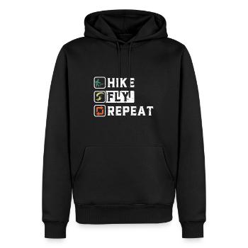 Randonnée Fly Répéter Alpinisme Parapente - Sweat à capuche Premium bio Homme - noir - Devant - Nico (187cm)