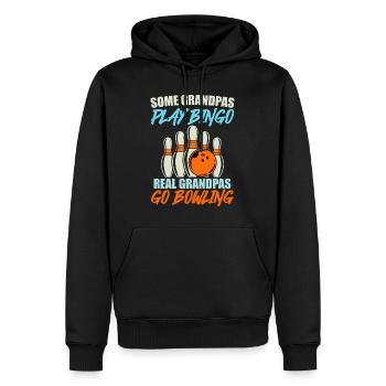 Bowlen Certains grands-pères jouent au bingo Real go Bowling - Sweat à capuche Premium bio Homme - noir - Devant - Nico (187cm)