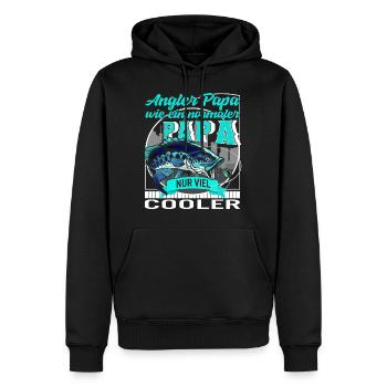 Angeln-Shirt, Angler-Vati wie ein normaler Vati, - Männer Premium Bio Hoodie - Schwarz - Vorne - Nico (187cm)