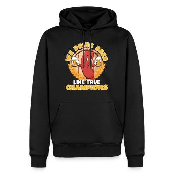 Bratwurst Biertrinker Buvez de la bière comme des champions - Sweat à capuche Premium bio Homme - noir - Devant - Nico (187cm)