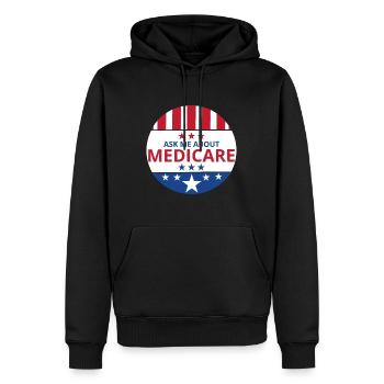 Insurance Agent Broker Sales Marketing - Men’s Premium Organic Hoodie - black - Front - Nico (187cm)