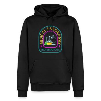 Chemise scientifique, Professionnels de laboratoire médical - Sweat à capuche Premium bio Homme - noir - Devant - Nico (187cm)