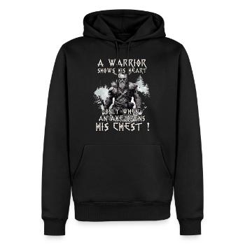 Mythologie nordique, Vikings, guerriers, culte guerrier - Sweat à capuche Premium bio Homme - noir - Devant - Nico (187cm)