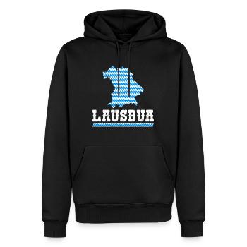Lausbub Bayern Bayerisch Lausbua Shirt Herren - Männer Premium Bio Hoodie - Schwarz - Vorne - Nico (187cm)