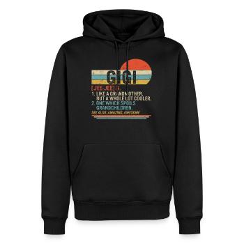 Gigi Shirt, Gigi Noun Definition Vintage Tee, - Men’s Premium Organic Hoodie - black - Front - Nico (187cm)