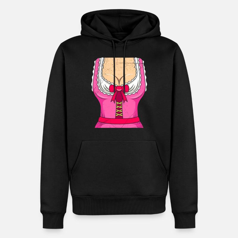 Dirndl Bayerisch Trachten Shirt - Männer Premium Bio Hoodie - Schwarz