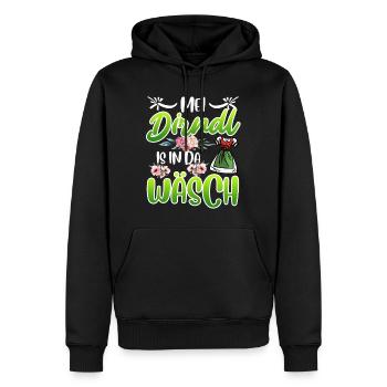 Mein Dirndl is in da Wäsch Bayerisches Dirndl Shir - Männer Premium Bio Hoodie - Schwarz - Vorne - Nico (187cm)