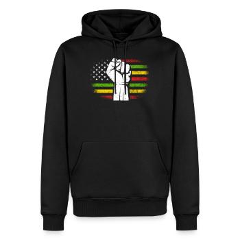 Black Lives Matter Shirt, Black History Month - Men’s Premium Organic Hoodie - black - Front - Nico (187cm)