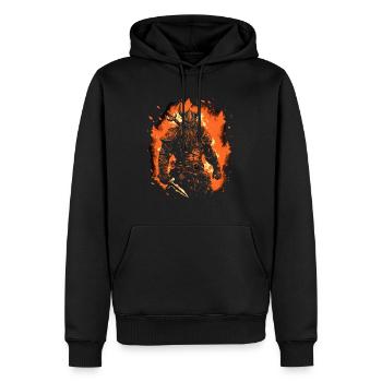 Ragnar's Erbe Wikingerkrieger der alten Zeit - Männer Premium Bio Hoodie - Schwarz - Vorne - Nico (187cm)