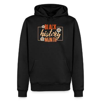 Chemise Black Lives Matter, Mois de l’histoire des Noirs 1 - Sweat à capuche Premium bio Homme - noir - Devant - Nico (187cm)