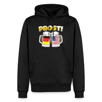 Prost! Bierkrug Deutschland USA Bierfan Deutsch - Männer Premium Bio Hoodie - Schwarz - Vorne - Nico (187cm)
