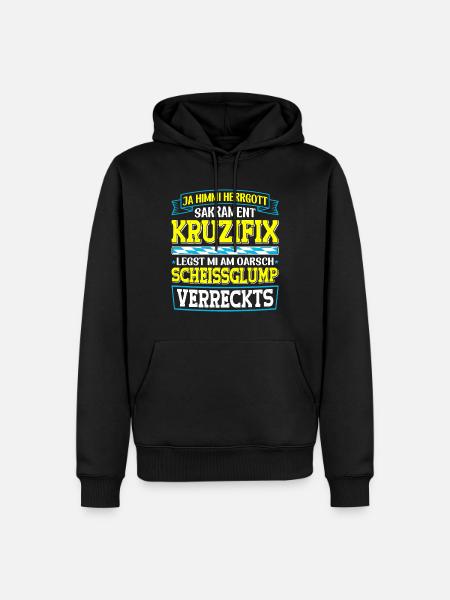 Boarisch Kruzifix Scheissglump Verreckts München - Männer Premium Bio Hoodie - Schwarz