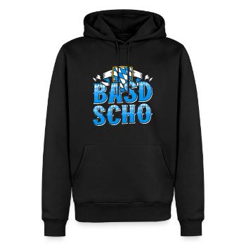 Basd Scho Chemise bavaroise Munich Bavière - Sweat à capuche Premium bio Homme - noir - Devant - Nico (187cm)