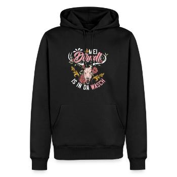 Mein Dirndl is in da Wäsch Bayerisches Dirndl Shir - Männer Premium Bio Hoodie - Schwarz - Vorne - Nico (187cm)