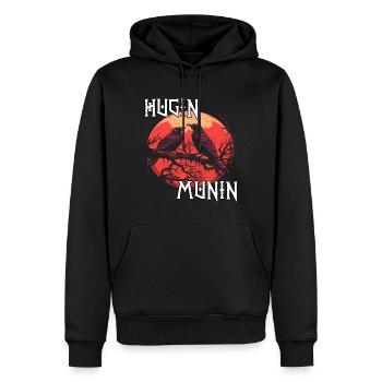 Blutrabe | Wikinger Odins Raben Wikinger - Männer Premium Bio Hoodie - Schwarz - Vorne - Nico (187cm)
