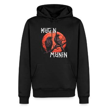 Vegvisir Kompass | Wikinger T-Shirt | Odins Raben - Männer Premium Bio Hoodie - Schwarz - Vorne - Nico (187cm)